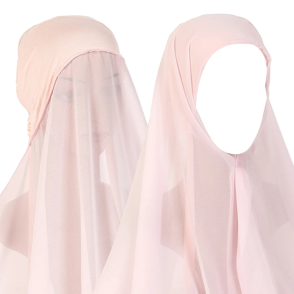 Factory Ethnic Scarves & Shawls muslim Women Under scarf  Stretch Headband instant Chiffon hijab caps