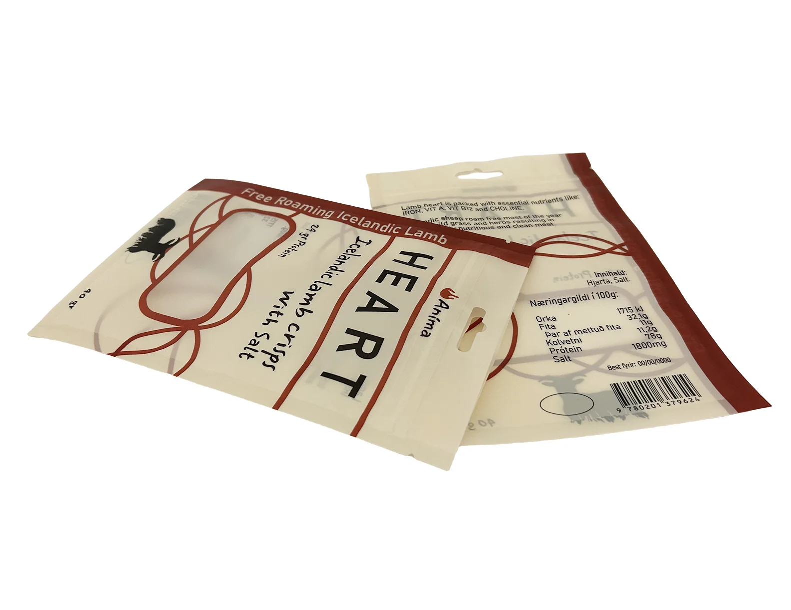 Custom Low MOQ 3 Side Seal Flat Pouch Bag Heat Sealable Ice Lamb Crisps Plastic Zipper lock Packaging Bag Matt Front Window