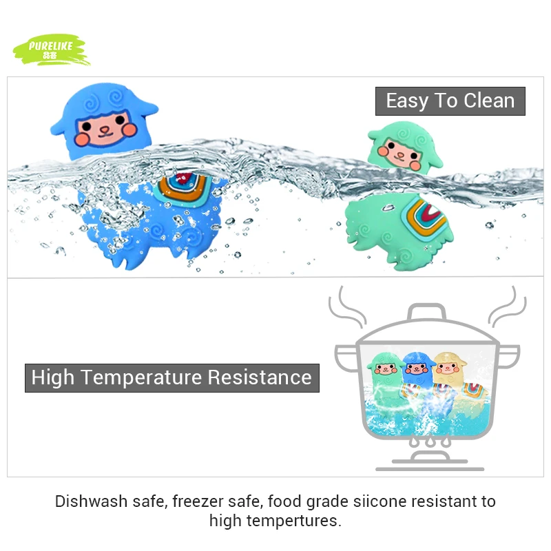 100% BPA Free Instant Teething Relief and Gum Massage Baby Shower Gifts Sheep Chew Beads