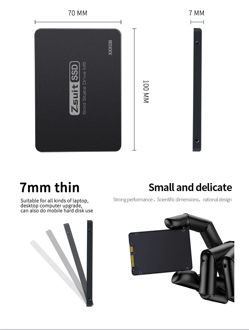 Zsuit Высокая надежность структура слежения за твердотельный накопитель Ssd жесткий диск 1 ТБ внутренний Sata 3