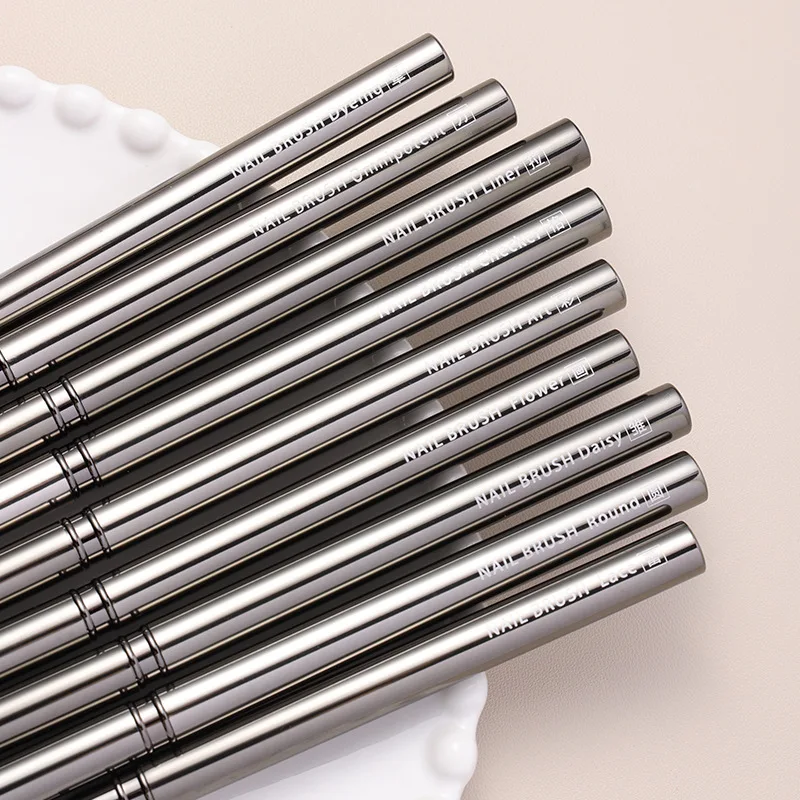 Nails Salon Professional Products Nylon Nail Art Brush Set on Nail Glue Flower Drawing Pen Kit