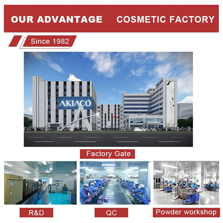 Akiaco Waterproof Custom Makeup Private Label Packaging Containers Highlighter Makeup Loose Face Setting Powder