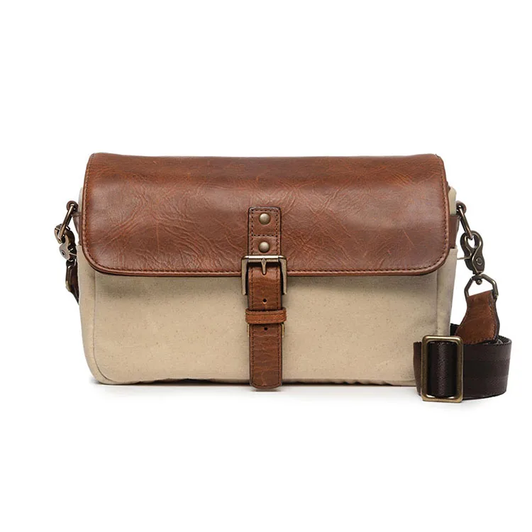 
Leather Flap Casual Waterproof Canvas Messenger Bag Camera Bag 