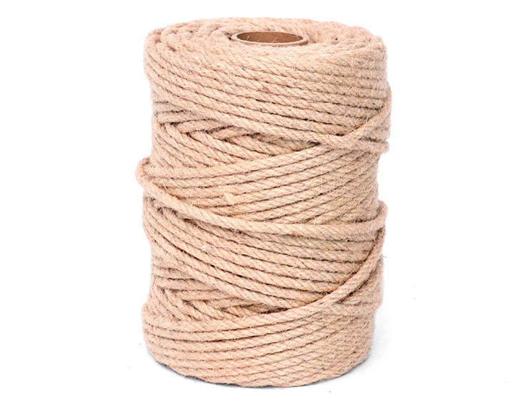 100m per roll spool packaging 100% Natural Hemp twisted Jute ropes for DIY decoration