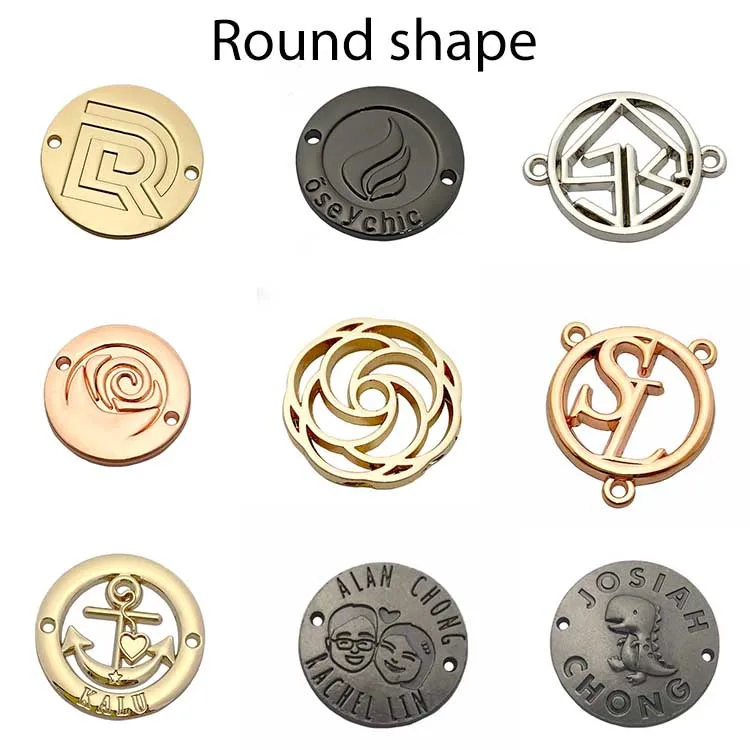 Матовая серебряная этикетка с именем на заказ маленькая металлическая логотипом для одежды/сумочки