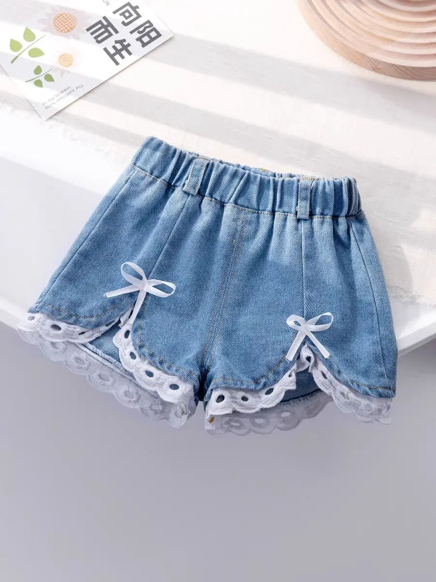 2023 New Fashion toddler girls short jeans summer solid short denim hot shorts for girls