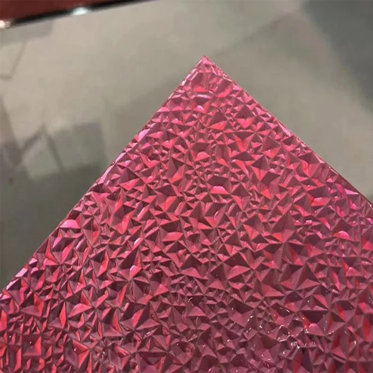 Beautiful durable 3MM Poly carbonate Plastic Embossed sheet for windows and doors decoration