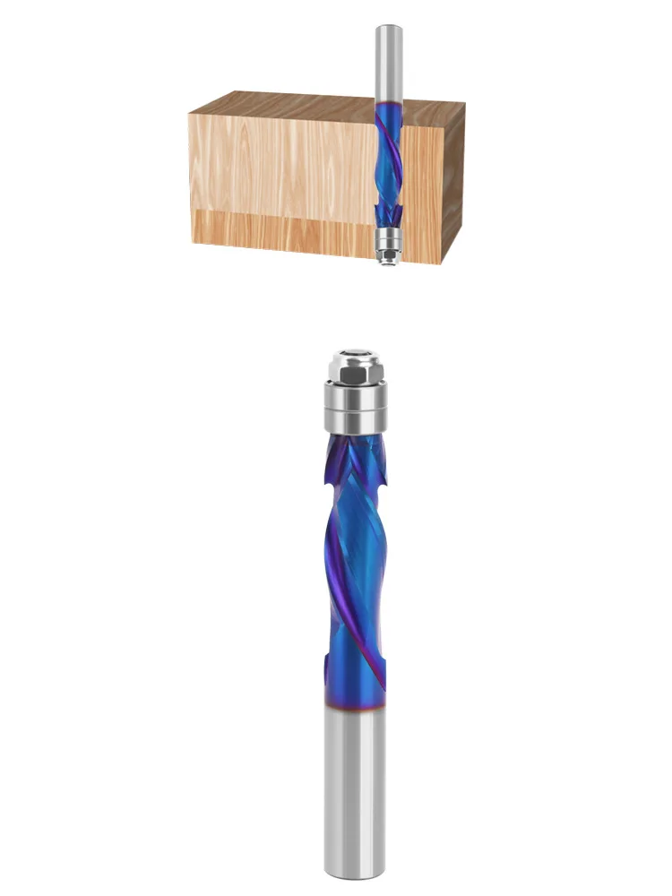 1/2 Handle Solid Alloy Nano-Plated Blue Trimming Milling Cutter Cross Border Engraving Milling Cutter Carbide Milling Cutter