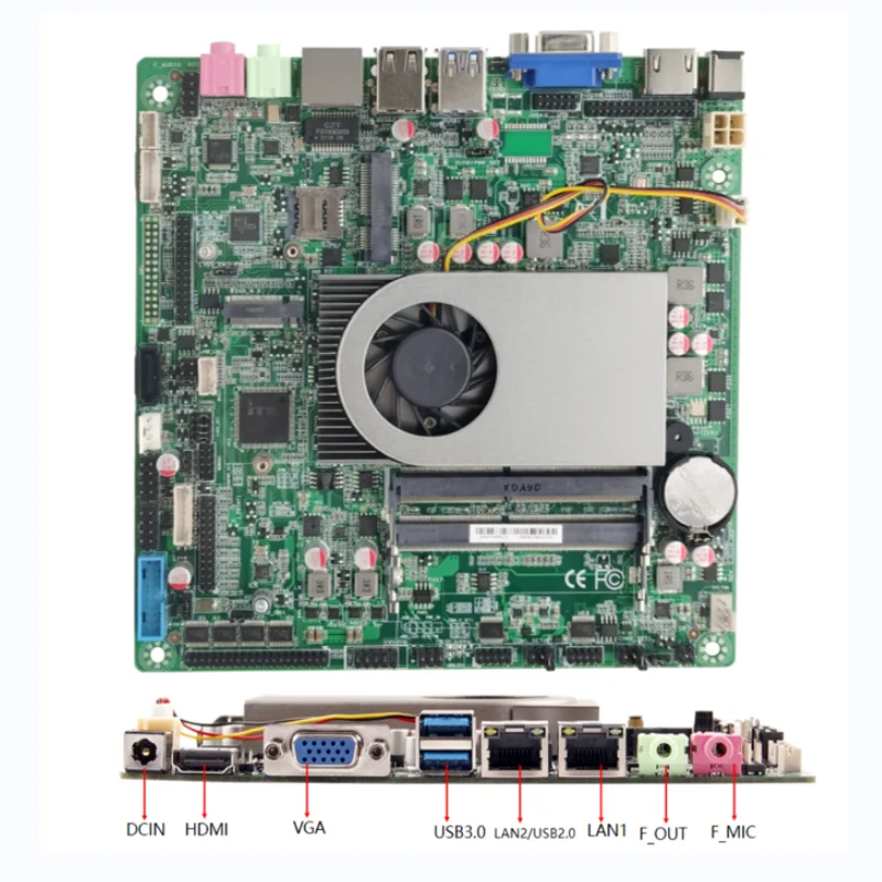 Материнская плата 6-го поколения Core i5 mini-itx с поддержкой In-tel Skylake-U/Kabylake-U, процессор VGA HDM LVDS/EDP 1/2LAN, Встроенная Материнская плата