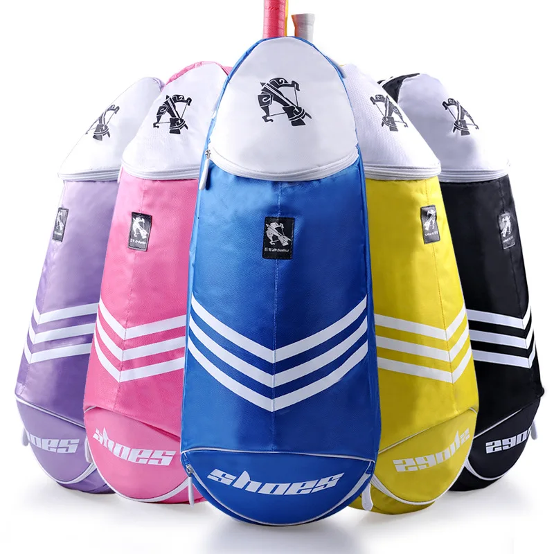 Badminton Racket Bag Tennis Racket Single Shoulder Badminton Bags 4 to 6 Racquet Backpack Big Capacity Waterproof Tennis Bag
