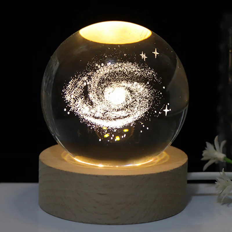 Crystal Ball Earth Moon Crystal Globe Lamp Globe Moon Night Lamp Ball Night Light