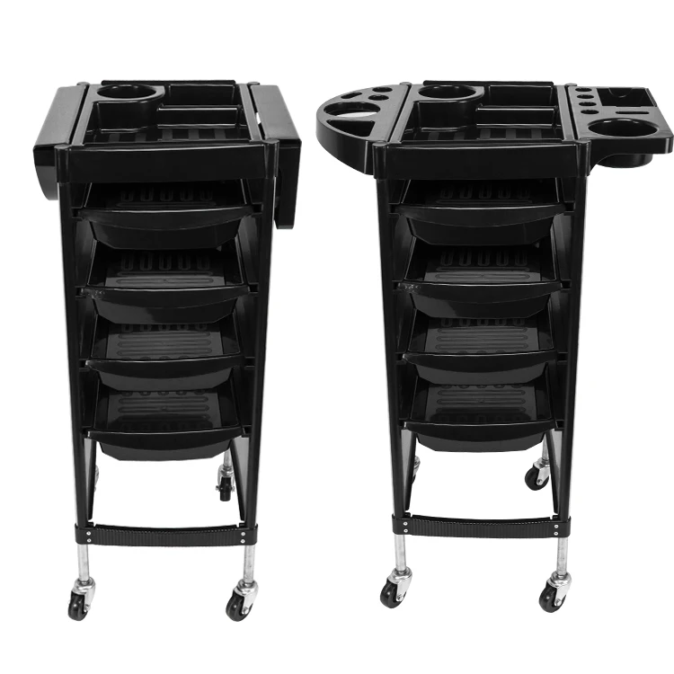 Beauty Salon Trolley Equipment Hair Salon Trolley Cart Red Manicure Pedicure Salon Tray Trolley