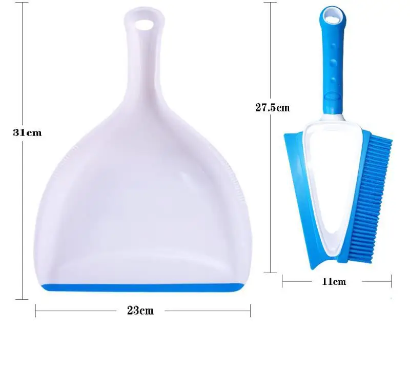 FF339 Corner Sofa Desktop Brush Set Pet Hair Remover Home Cleaning TPR Brush Silicone Window Scraper Mini Broom and Dustpan Set