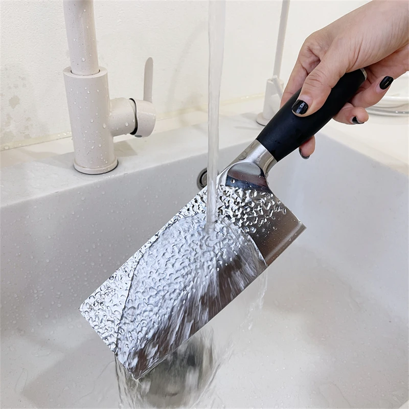 Kitchen Knives And Accessories Multi Purpose Kitchen Knife Chef Cooking Knives 420j2 Steel Cleaver With Wooden Block