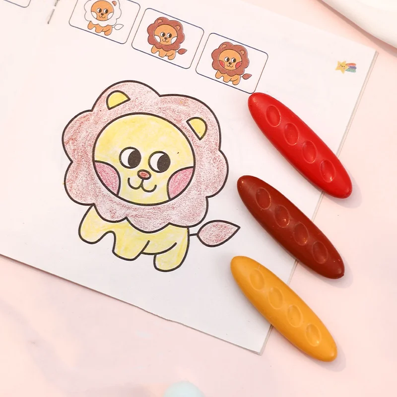 24-Color Non-Toxic OEM Packaging Wax Plastic Crayons Custom Logo Kids Drawing Tools Washable Plastic Colored Art Sets