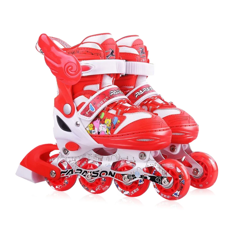 Wholesale 4 PU wheels flashing roller inline skate for kids
