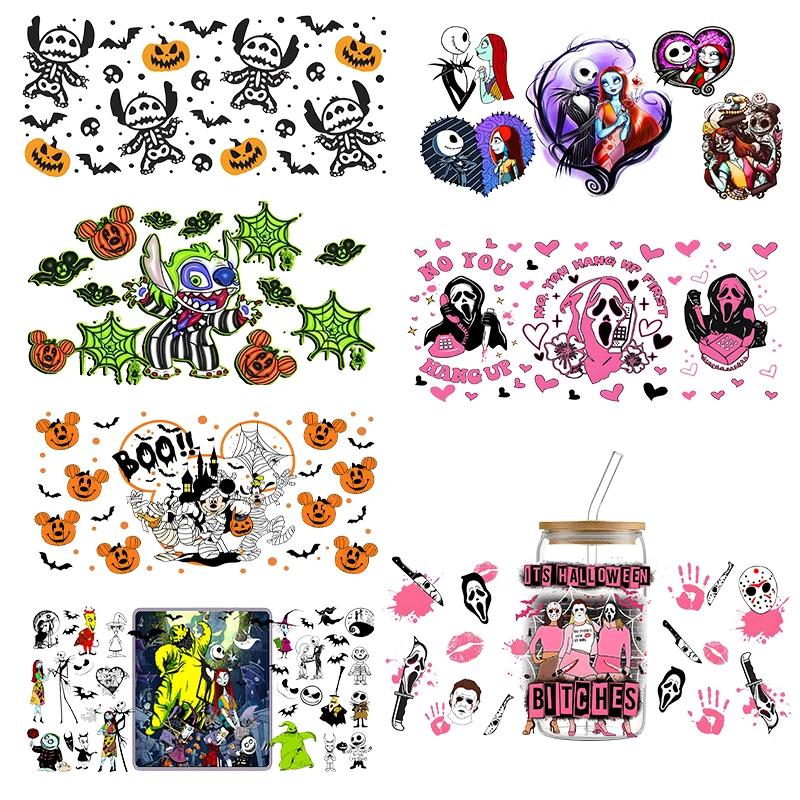 Custom Designs ECO Solvent Transfers UV DTF Cup Wrap Transfers 16oz UV DTF Libbey Wrap Tumbler Stickers