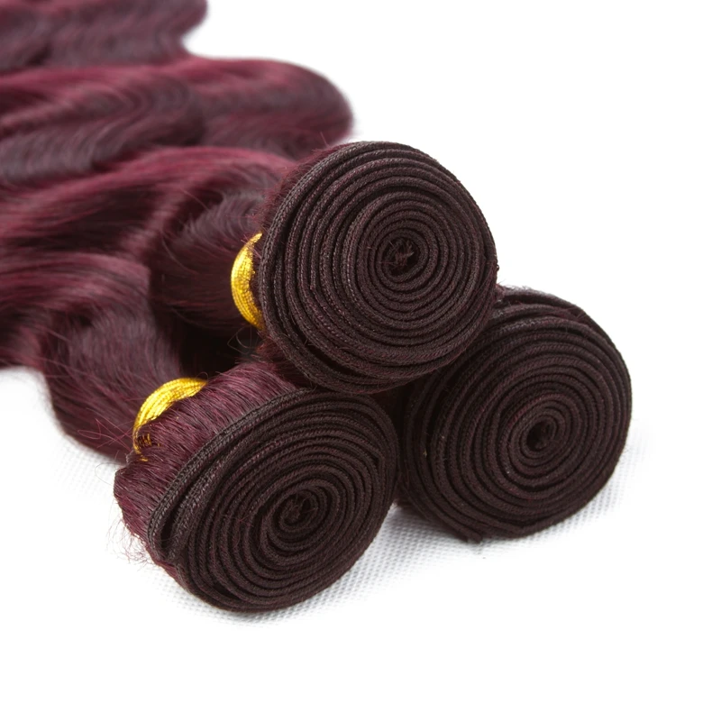 99J# Burgundy Red natural hair bundles wigs extensions Peluca de colores extensiones de cabello y natural humano 100natural