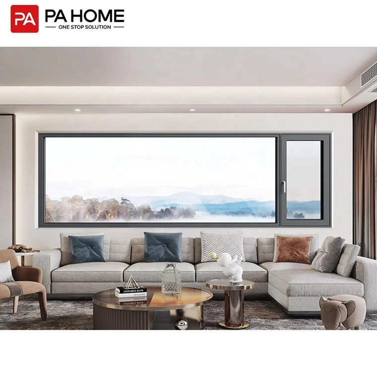 PA house design glazing glass black aluminum frame wooden windows