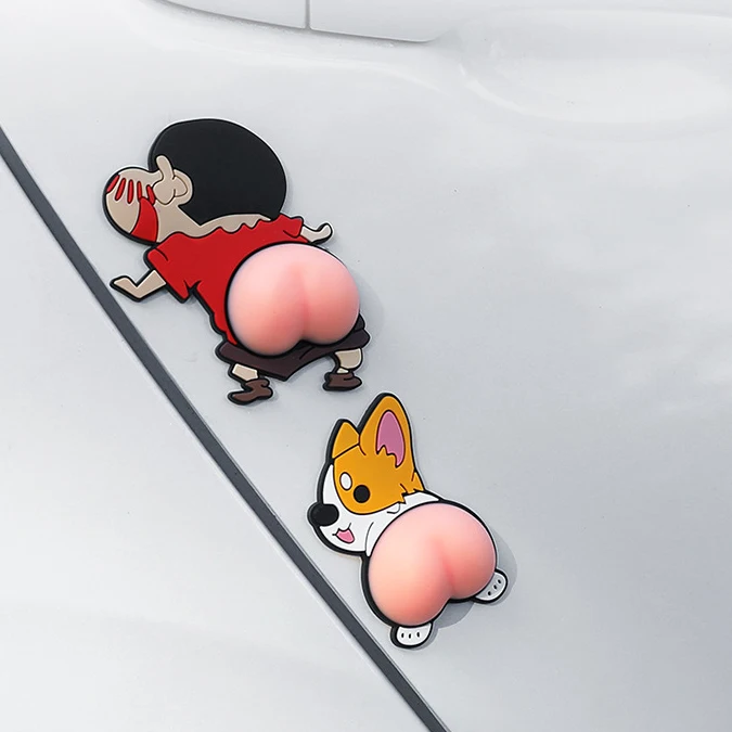 Car Door Handle Sticker Cartoon Anti-Scratches Protective Protection Car Phone Handle Protector Wall 3d Silicone Sticker
