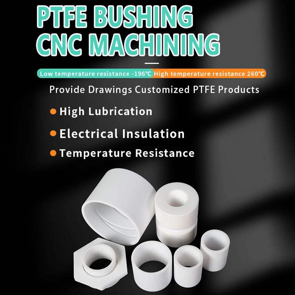 Custom Self Lubricating Ptfe Peek Nylon Flange Bushing Plastic Bearing Bush Screw Shaft Sleeve Tube Pipe Bushings Manufacturing