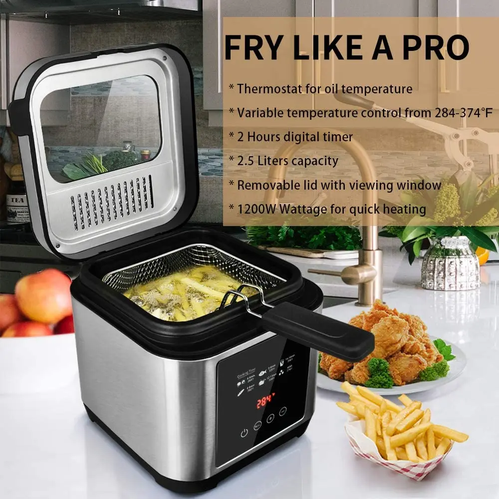2.5L Electric deep fryer with digital control