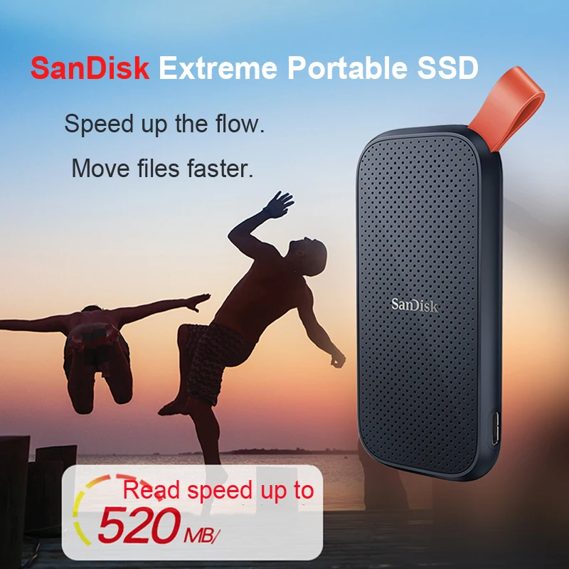 Sandisk E30 Portable Ssd Usb Type C 480gb 2tb External Hard Drive External Ssd 1tb Up To 520m/s For Laptop Desktop Pc