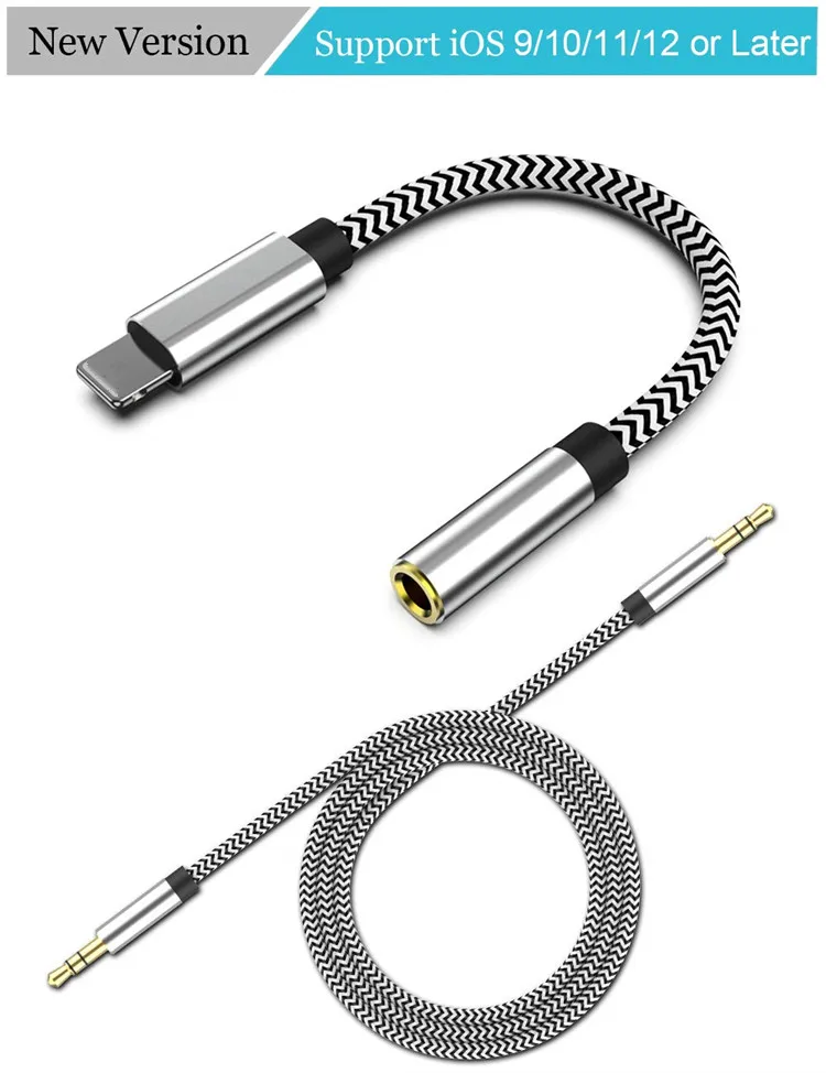 high quality 3-in-1 Aux Cord  3.5mm male Aux Cable Compatible for iphone Car Stereo/Speaker/Headphone