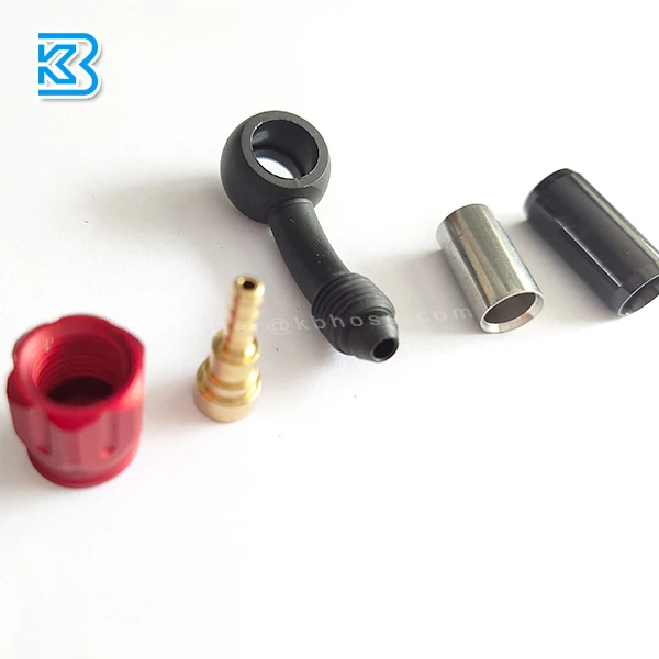 Motorcycle an3 3an -3an crimped aluminum banjo 10mm brake hose fittings for 1/8 3.2mm PTFE stainless brake hose lines