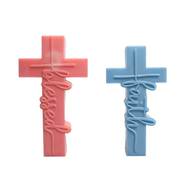 DIY Halloween Cross Scented Candle Ornament Baked Cake Cross Silicone Mold for Home Decor & Soap Gift Idea