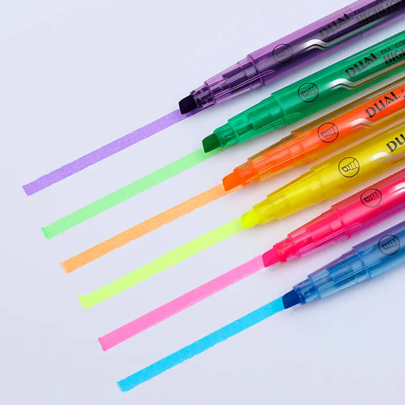 Direct Sales Color Double-headed Fluorescent Pen Focus on Note-taking Fluorescent Marker