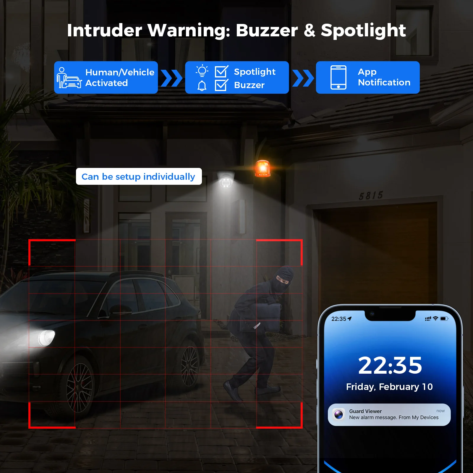 IP66 5MP Color Night Vision outdoor 2 Way Audio CCTV 8-channel Nvr Surveillance Indoor Domes POE IP security camera system
