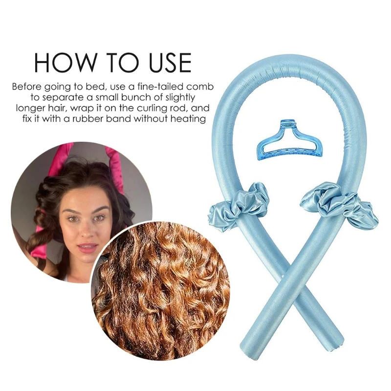Heatless Hair Curler No Heat Hair Rollers Curling Rod Headband with Scarf Soft Sleeping Lazy Curls Flexi Rods Hair Styling Tools