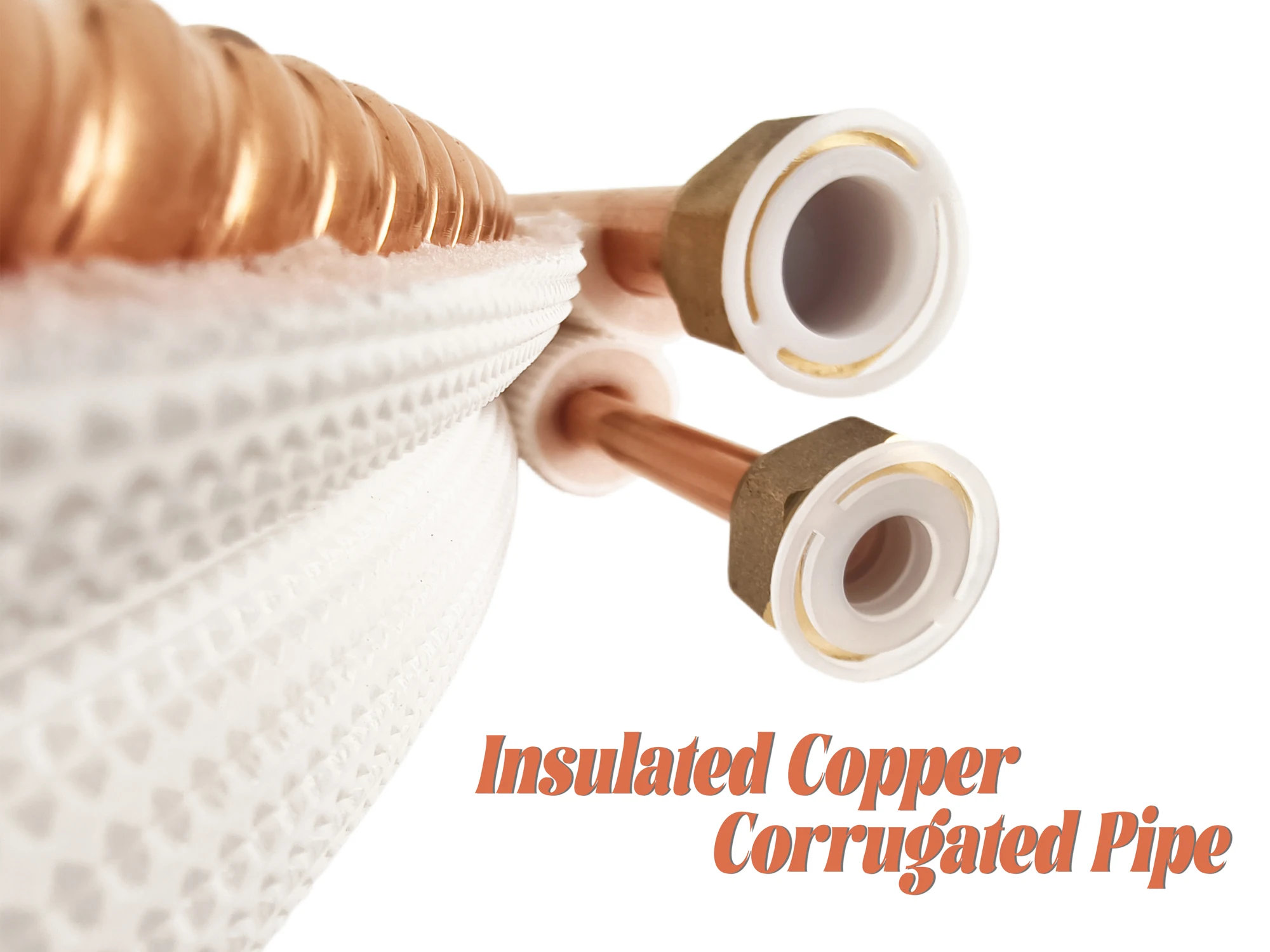 JH Factory Price HVAC Flexible PE Insulated Copper Corrugated Pipe Tubing For Refrigeration  Air Conditioner