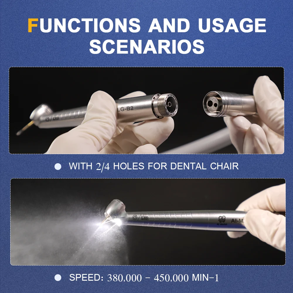 Наконечник для стоматологической воздушной турбины 45 градусов со светодиодным нажатием M4/B2 стоматологические хирургические инструменты