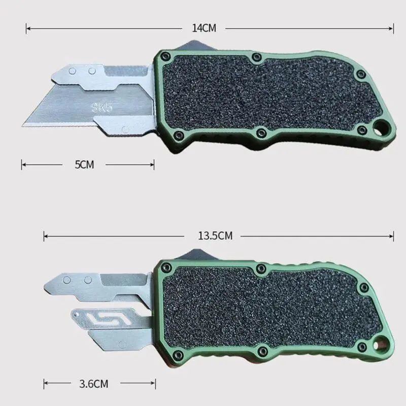 OTF Box Cutter,POCKET EDC RAZOR DOUBLE ACTION Auto knife FOR MEN