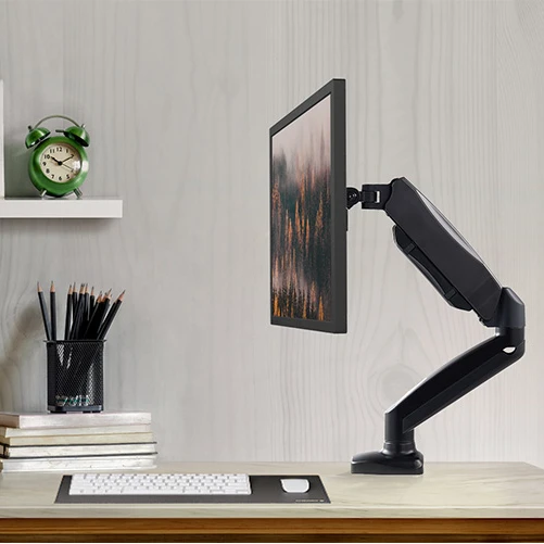 AUKI Aluminum Single Gas Spring Monitor Arm Fits 13-32 inch LCD Monitor Arm Support Vesa Mount Monitor