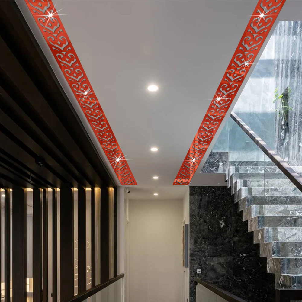 FUNLIFE 10 Unites Acrylic Mirror Setting Self-Adhesive Hollow Mirror Border Sticker Wall Sticker Decorationfor living Room Bar