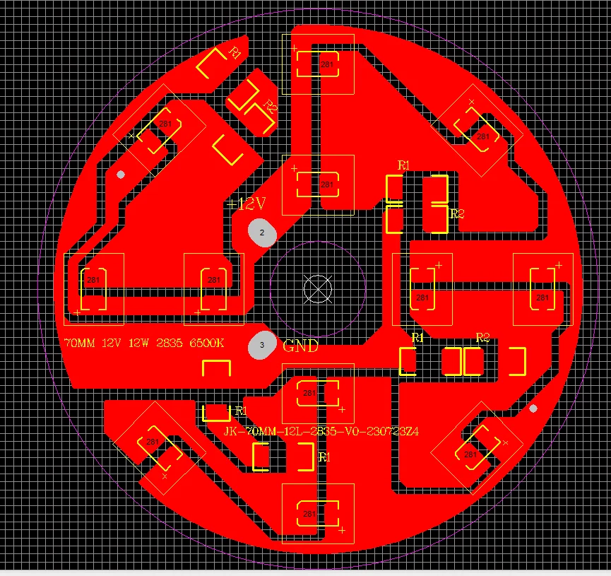 Aluminum Round PCB Light Board 12V 12W 2835 SMD Chip 7000K White Emitting Color RGB LED Module Lighting