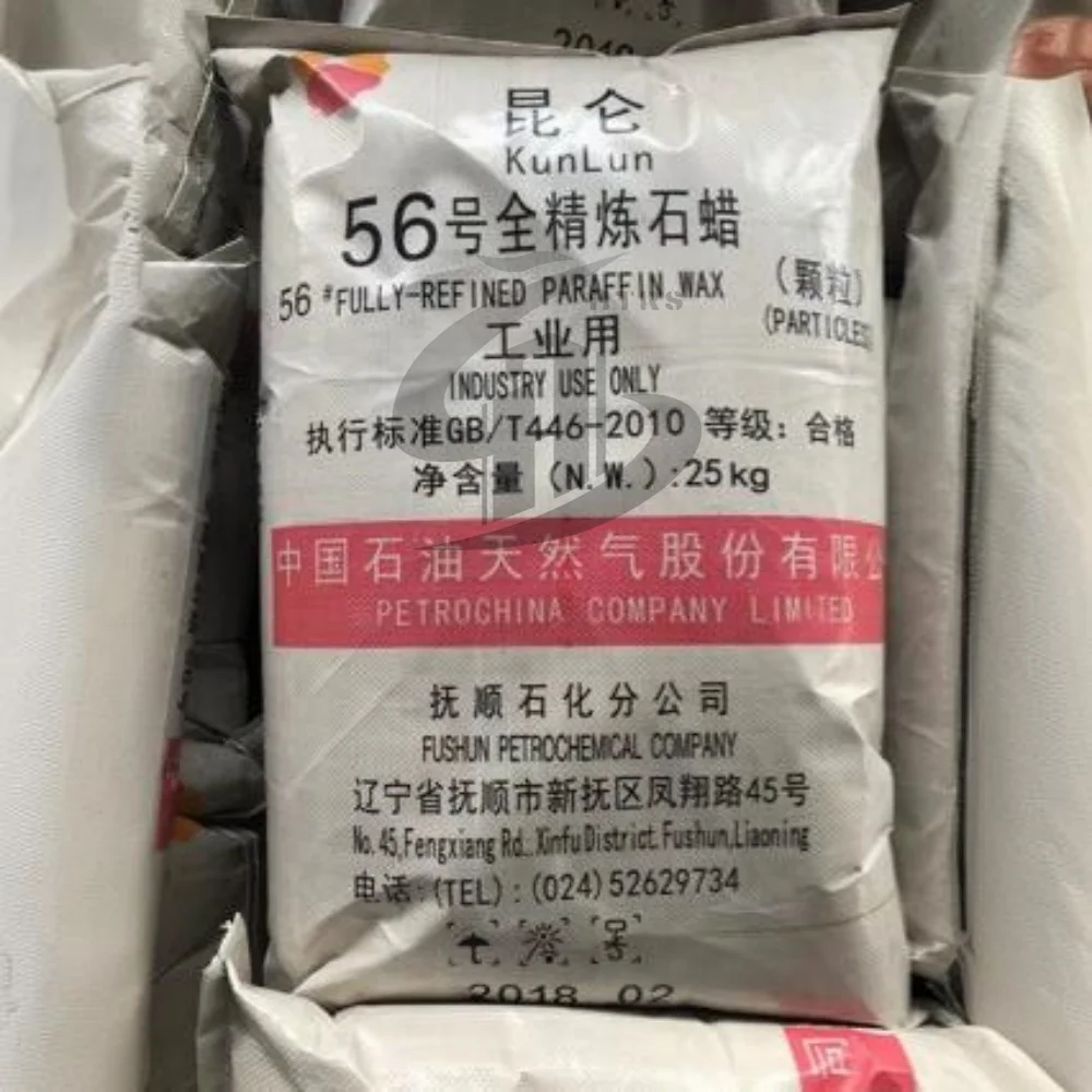 China Paraffin Manufacturer Solid 54 56 58 60 Fully Refined Paraffin Wax in Fushun Petrochemical Company