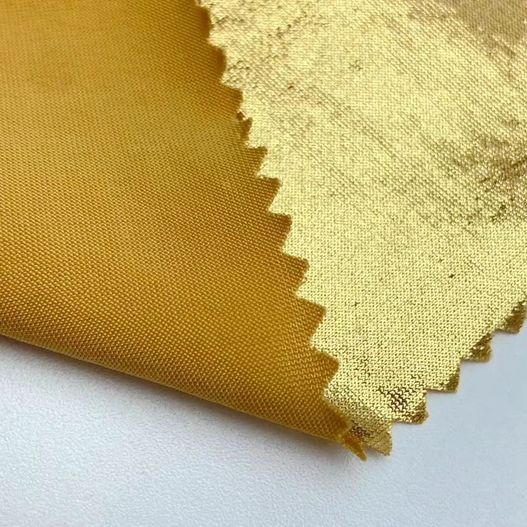 Золотой блестящий горячий штамп печать фольги на заказ вязаный полиэстер спандекс Джерси купальный костюм ткань для летнего бикини