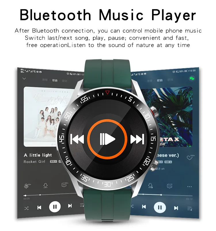 Remoter Camera Mp3 Player Step Counter Watch Dial Custom Reloges Sport Watch Heart Rate Sensor C2 Smart Watch for Men Waterproof