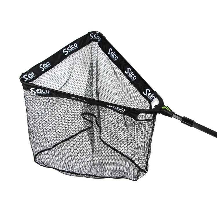 Selco Podrywka Rubber Coating Net+Al Head 60*60Cm  Net Depth 55Cm Hexagon Handle Carbon Fiber Landing Net