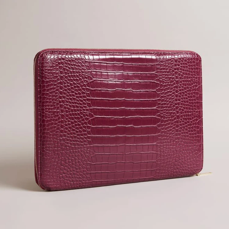 Custom Saffiano Microfiber Leather Sleeve Protective Bag PU Crocodile Laptop Case Men Travel Pouch 13 Inch For Laptop
