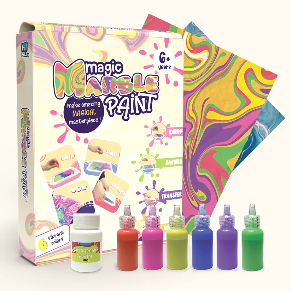Original Factory to Customize Non-toxic DIY Water Marbling Paint Set Fit A4 or A5 Papers or Wooden Figure Surfaces