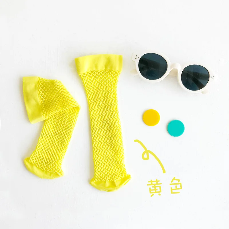 Ruffle baby girl knee high custom fishnet slouch socks kids frills lace socks baby girl ball socks toy wrist rattle anti slip