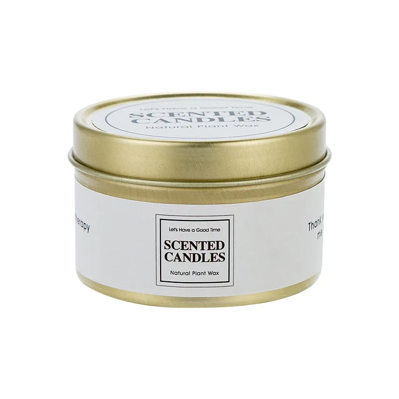 Custom printed 3oz 4oz 8 oz seamless metal candles tin containers empty travel tin jars matte black candle tins can