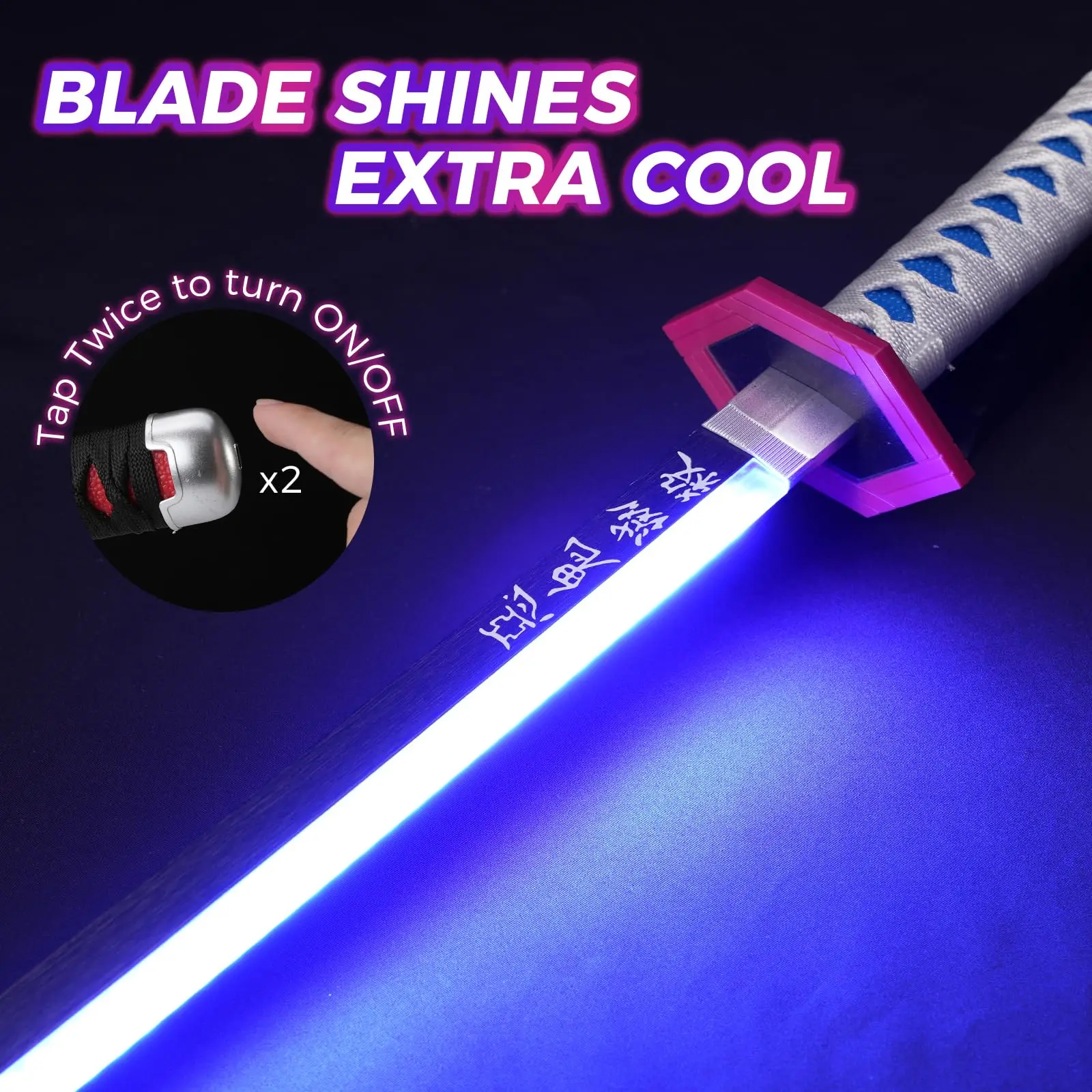 Demon Slayer Katana Light Up 104cm Charging Realistic One Piece Wooden Sword Toys Collection Demon Slayer