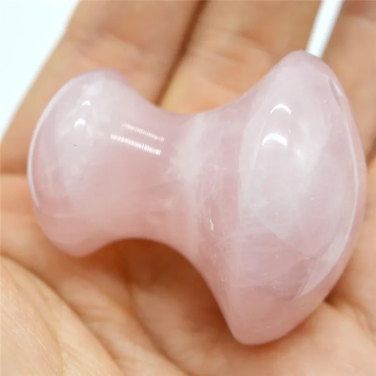 2020 New Handmade Natural Rose Quartz Mushroom Shaped Gua Sha Stone for Beauty SPA Relaxing Mushroom Massage Stone