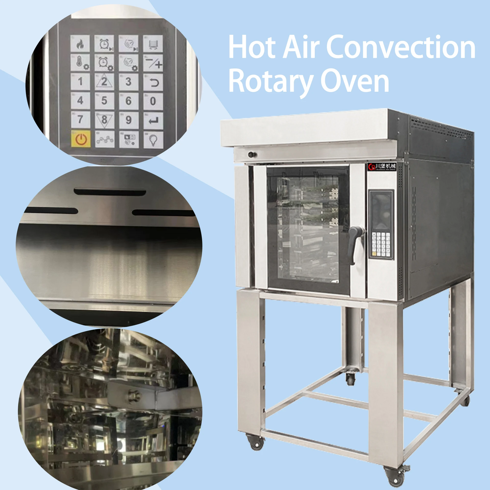 Многофункциональная печь для выпечки хлеба 5 лотков электрическая нагревательная вращающаяся Паровая Печь промышленная интеллектуальная конвекционная